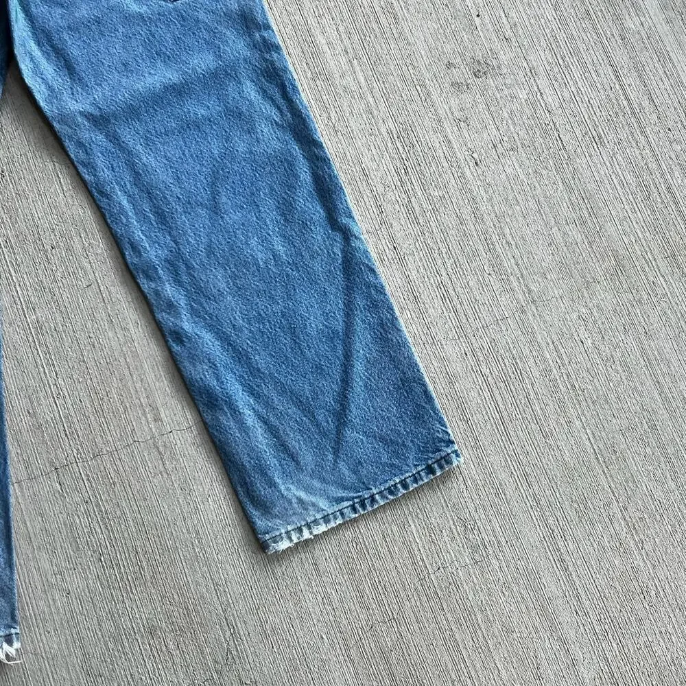 Carhartt faded denim blue jean double knee work wear carpenter pants